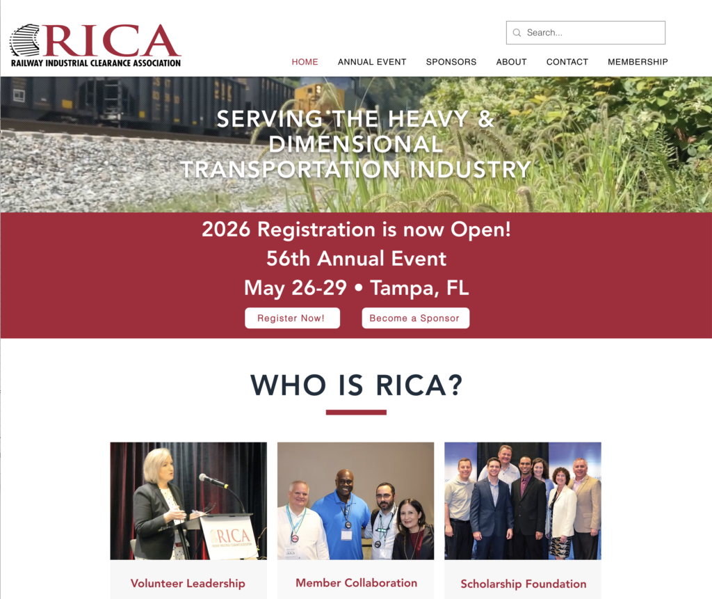 screenshot of RICA.org homepage